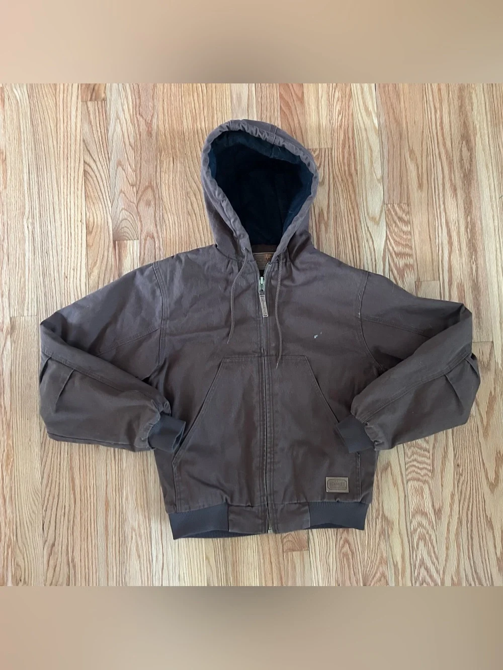 Brown Hooded Workwear Jacket - Picture 1 of 9